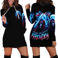 Thunder Skull Hoodie Dress I'm Not Anti Social I'm Just Not User Friendly - Wonder Print Shop