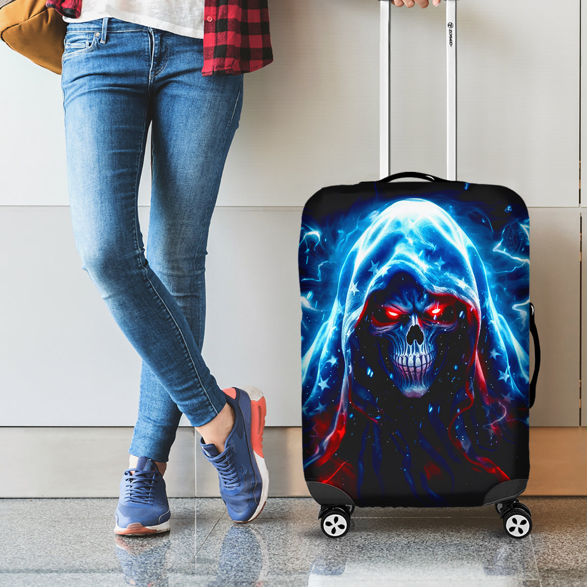 Thunder Skull Luggage Cover I'm Not Anti Social I'm Just Not User Friendly - Wonder Print Shop