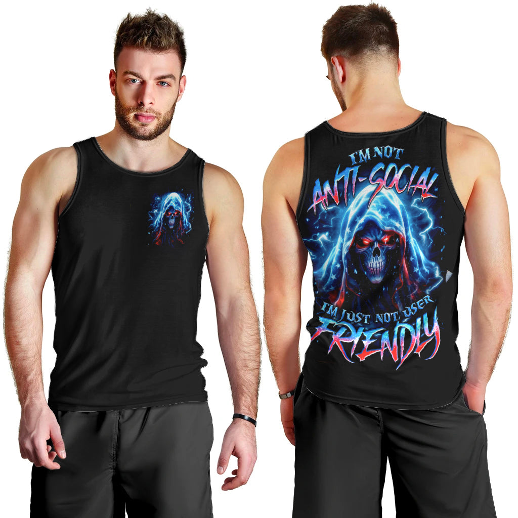 Thunder Skull Men Tank Top I'm Not Anti Social I'm Just Not User Friendly - Wonder Print Shop