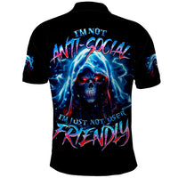 Thunder Skull Polo Shirt I'm Not Anti Social I'm Just Not User Friendly - Wonder Print Shop