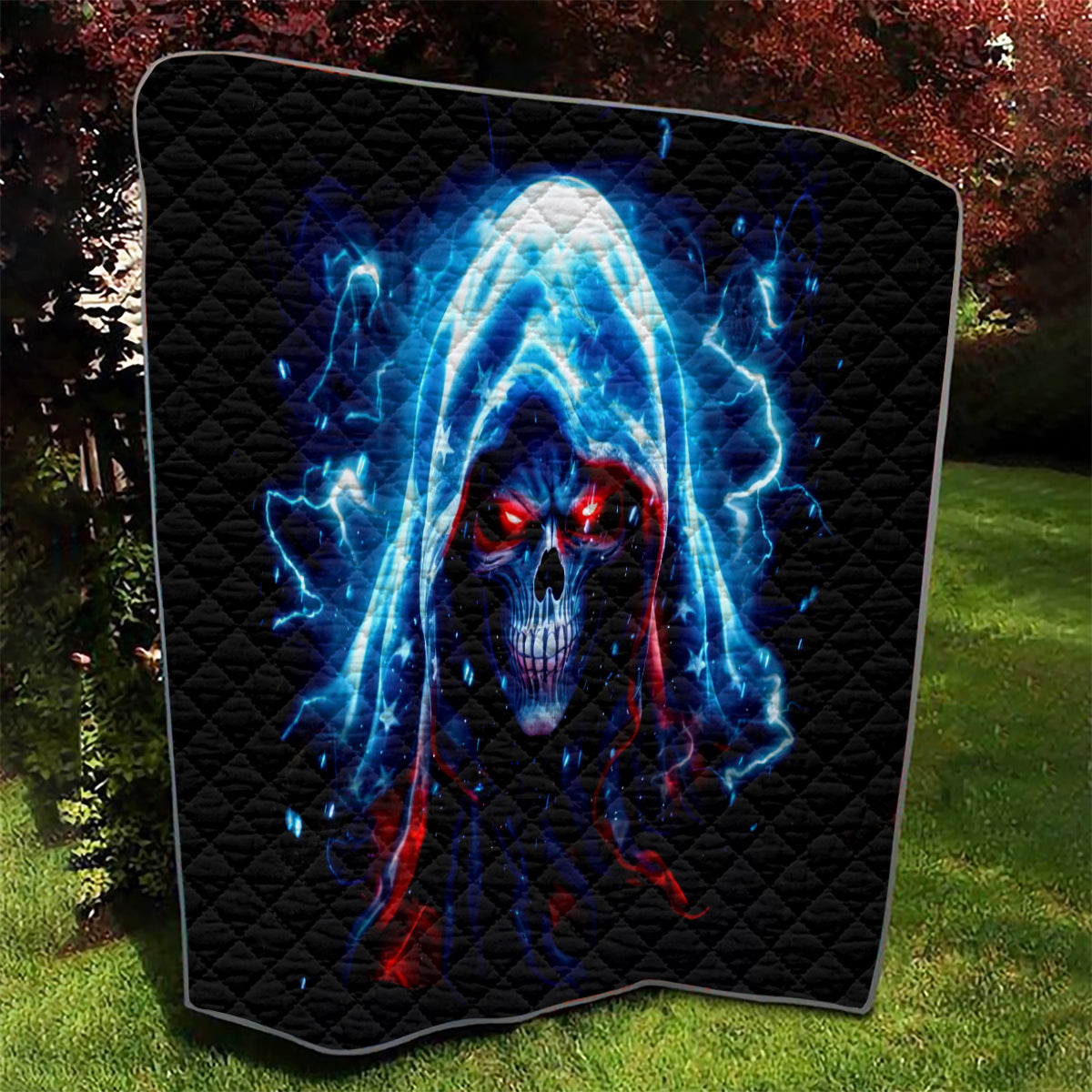 Thunder Skull Quilt I'm Not Anti Social I'm Just Not User Friendly - Wonder Print Shop