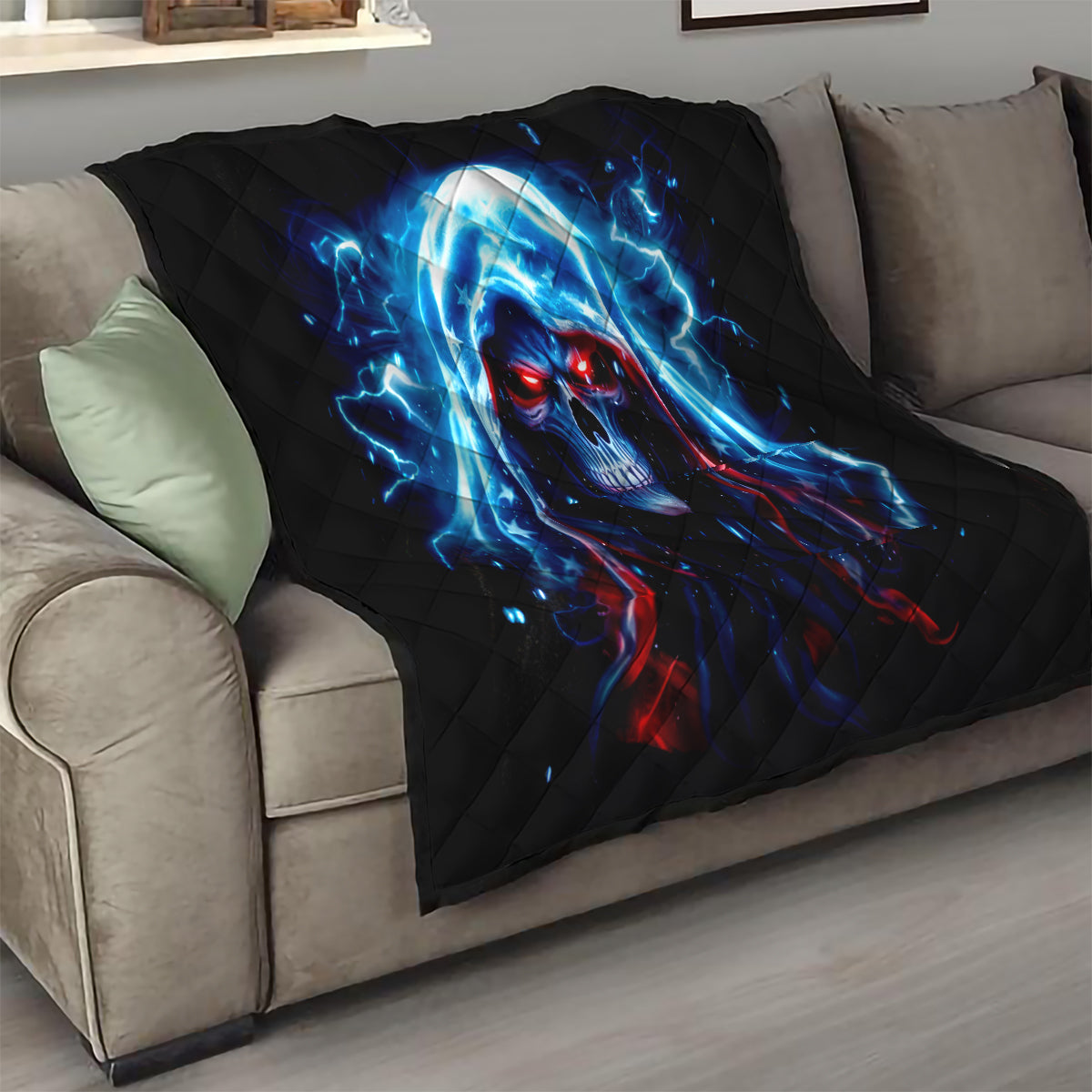 Thunder Skull Quilt I'm Not Anti Social I'm Just Not User Friendly - Wonder Print Shop