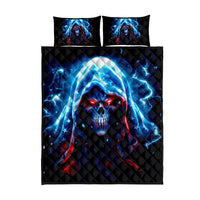 Thunder Skull Quilt Bed Set I'm Not Anti Social I'm Just Not User Friendly - Wonder Print Shop