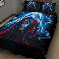 Thunder Skull Quilt Bed Set I'm Not Anti Social I'm Just Not User Friendly - Wonder Print Shop