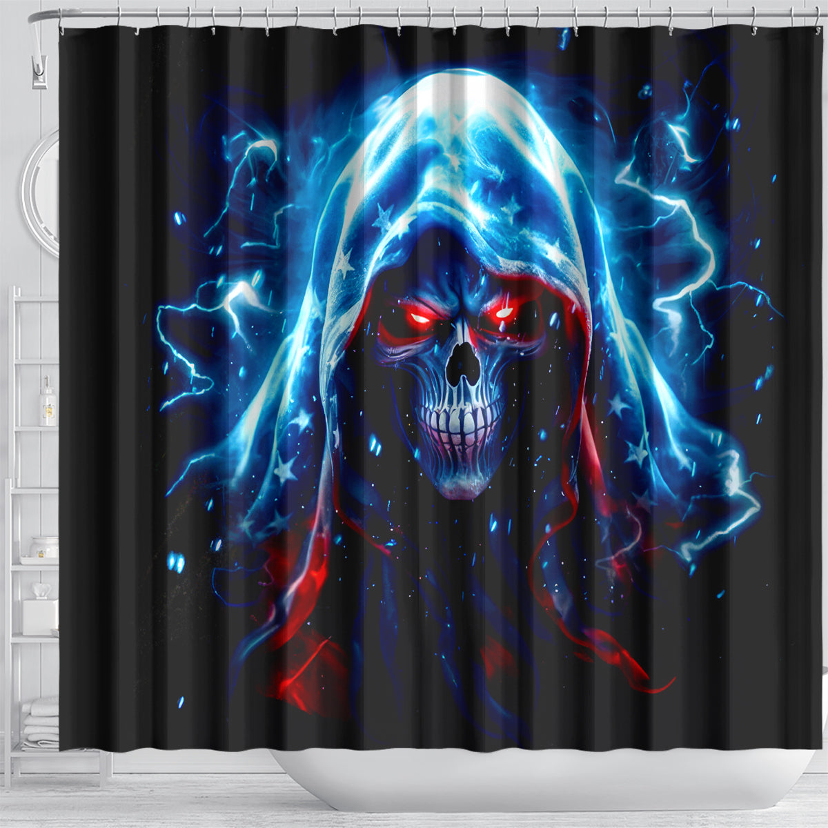 Thunder Skull Shower Curtain I'm Not Anti Social I'm Just Not User Friendly