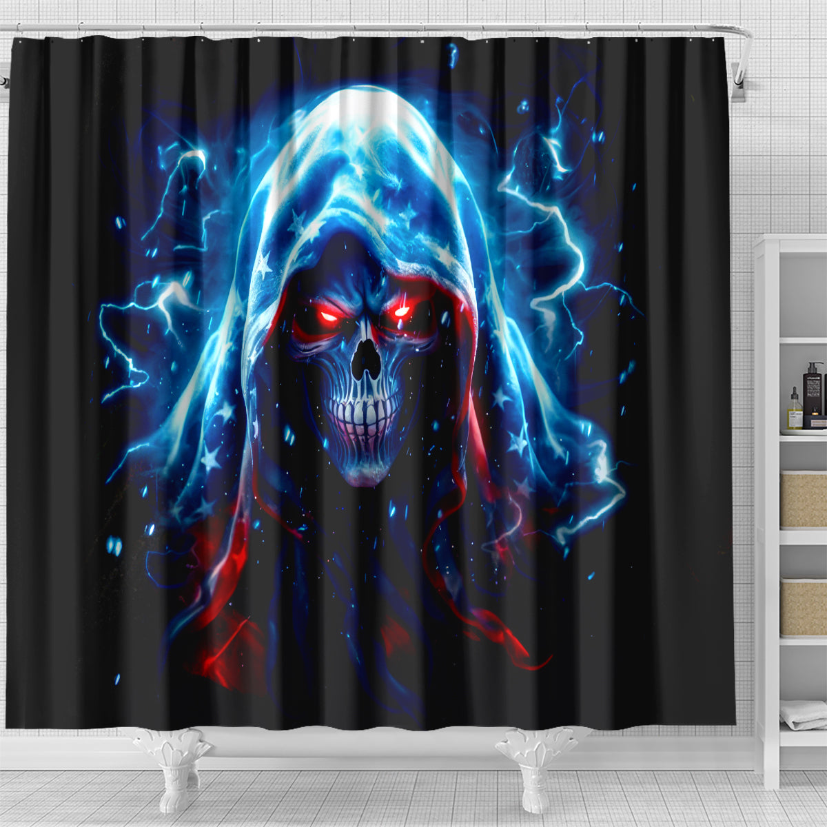 Thunder Skull Shower Curtain I'm Not Anti Social I'm Just Not User Friendly