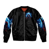 Thunder Skull Sleeve Zip Bomber Jacket I'm Not Anti Social I'm Just Not User Friendly - Wonder Print Shop