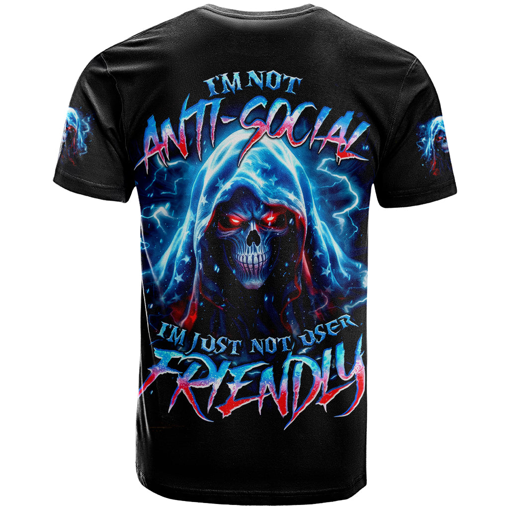 Thunder Skull T Shirt I'm Not Anti Social I'm Just Not User Friendly - Wonder Print Shop