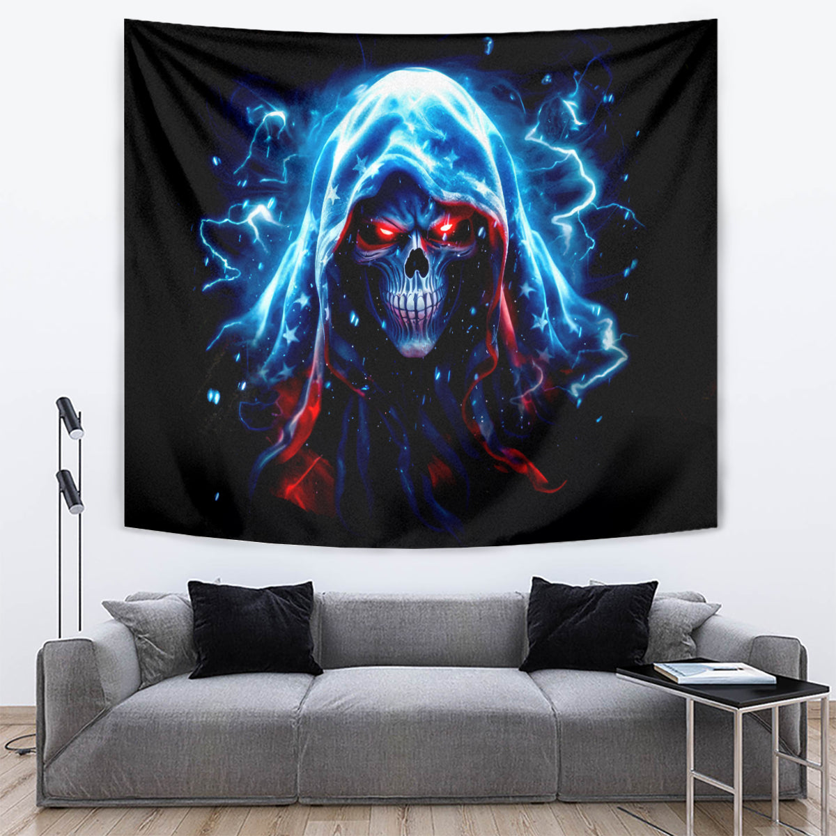 Thunder Skull Tapestry I'm Not Anti Social I'm Just Not User Friendly - Wonder Print Shop