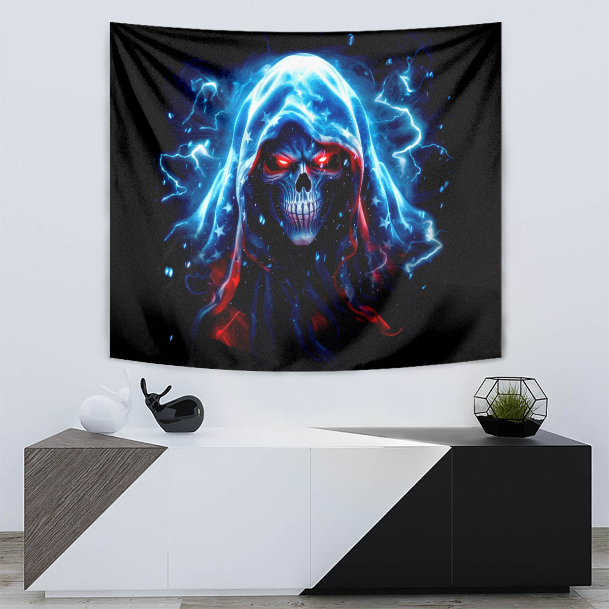 Thunder Skull Tapestry I'm Not Anti Social I'm Just Not User Friendly - Wonder Print Shop
