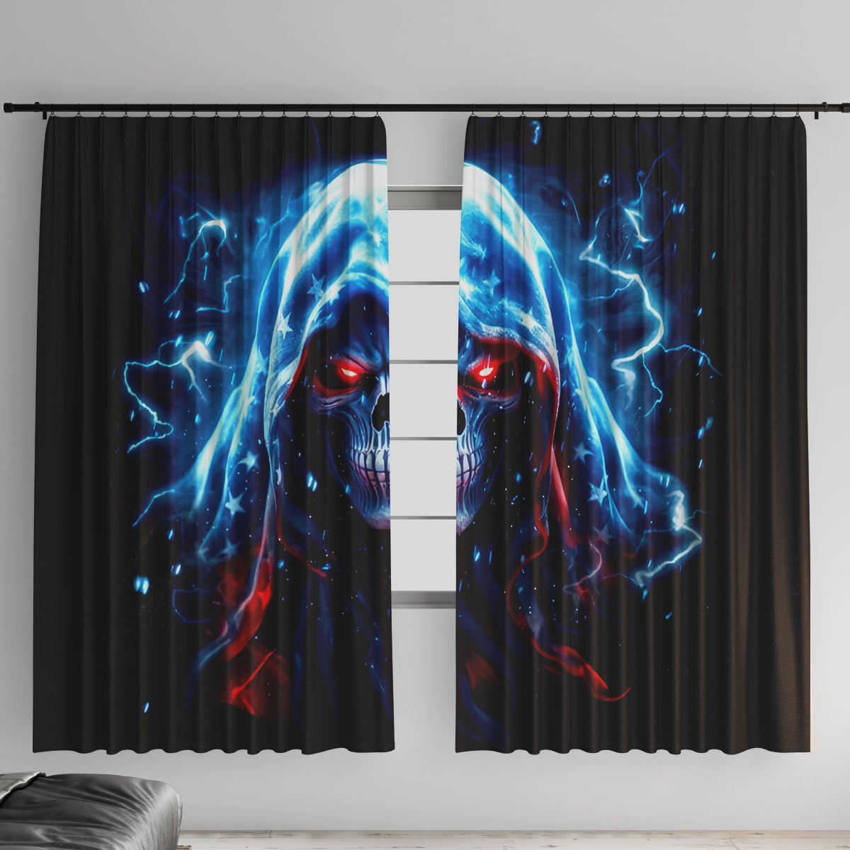 Thunder Skull Window Curtain I'm Not Anti Social I'm Just Not User Friendly - Wonder Print Shop