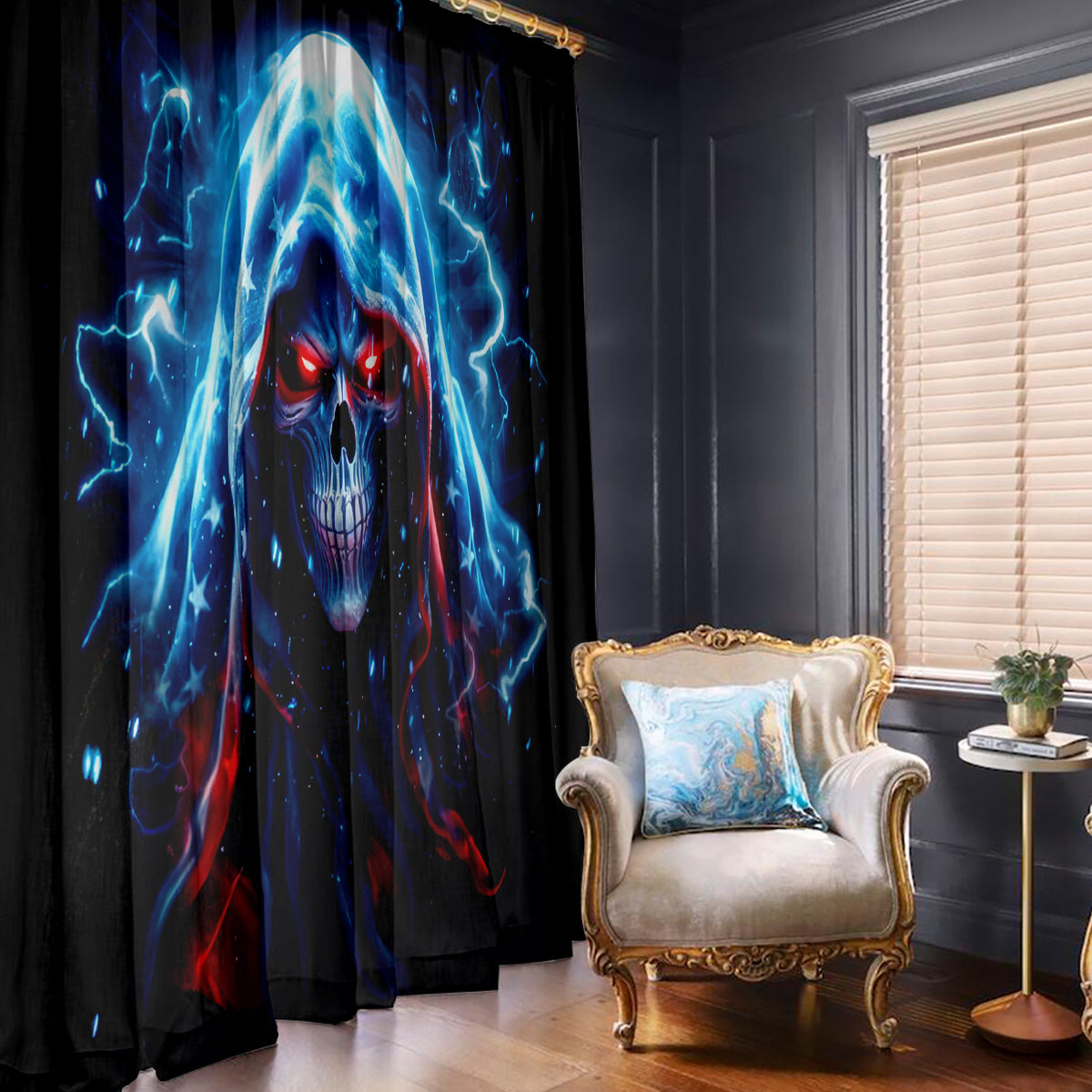 Thunder Skull Window Curtain I'm Not Anti Social I'm Just Not User Friendly - Wonder Print Shop