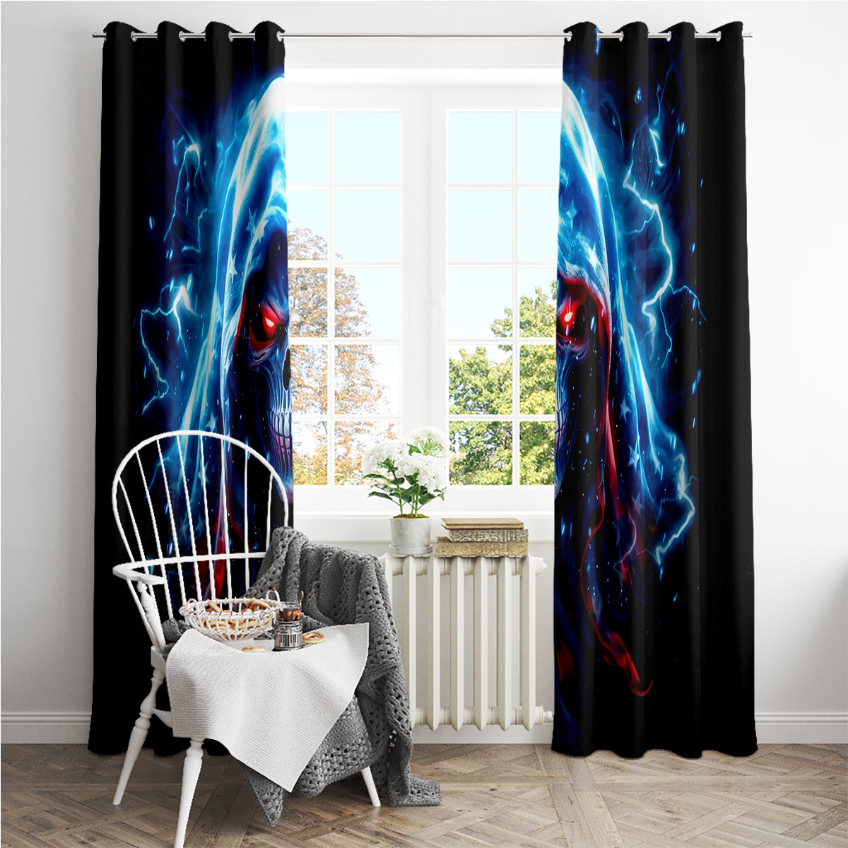 Thunder Skull Window Curtain I'm Not Anti Social I'm Just Not User Friendly - Wonder Print Shop