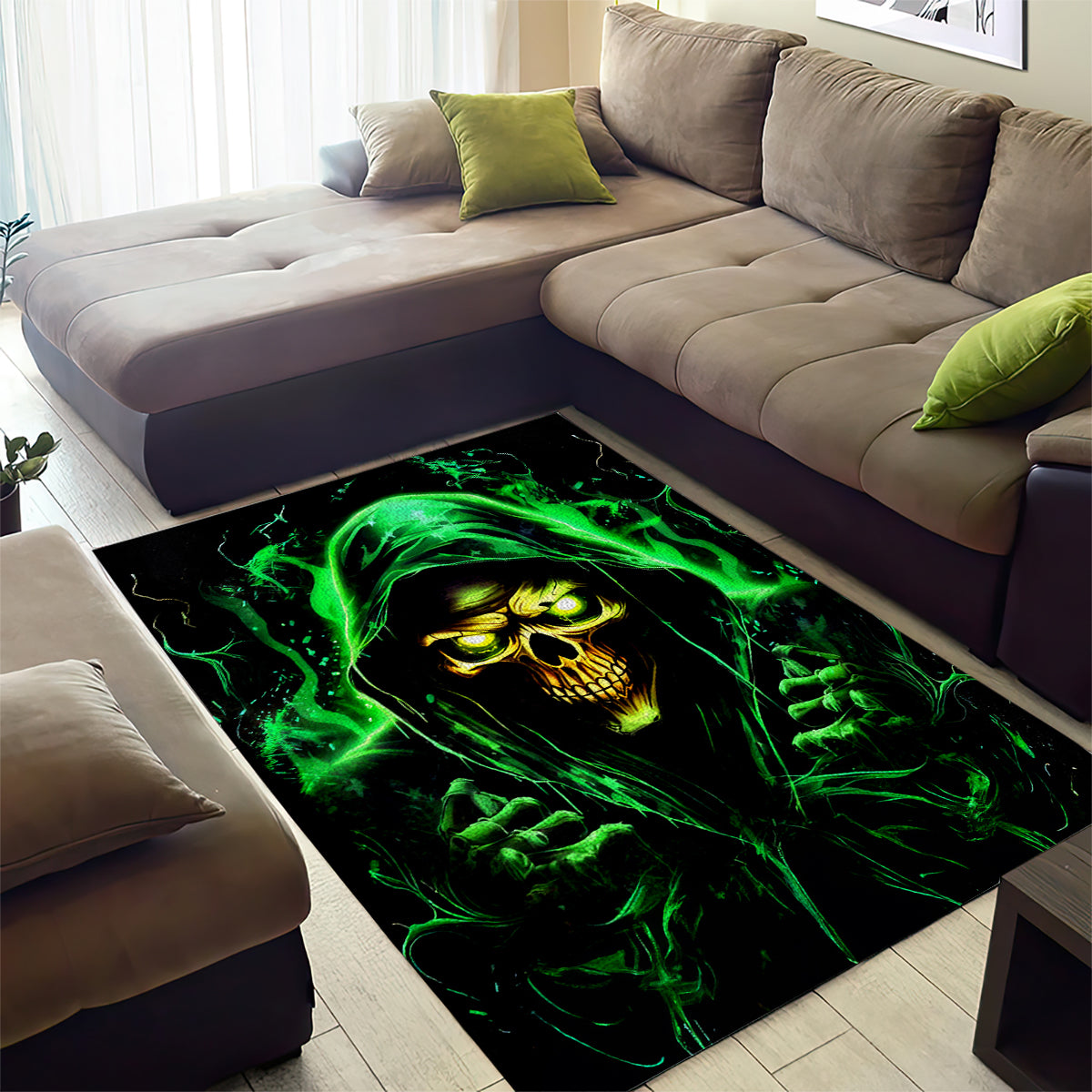Flame Skull Area Rug Of Course I'm Going To Hell I'm Just Here To Pick You Up - Wonder Print Shop