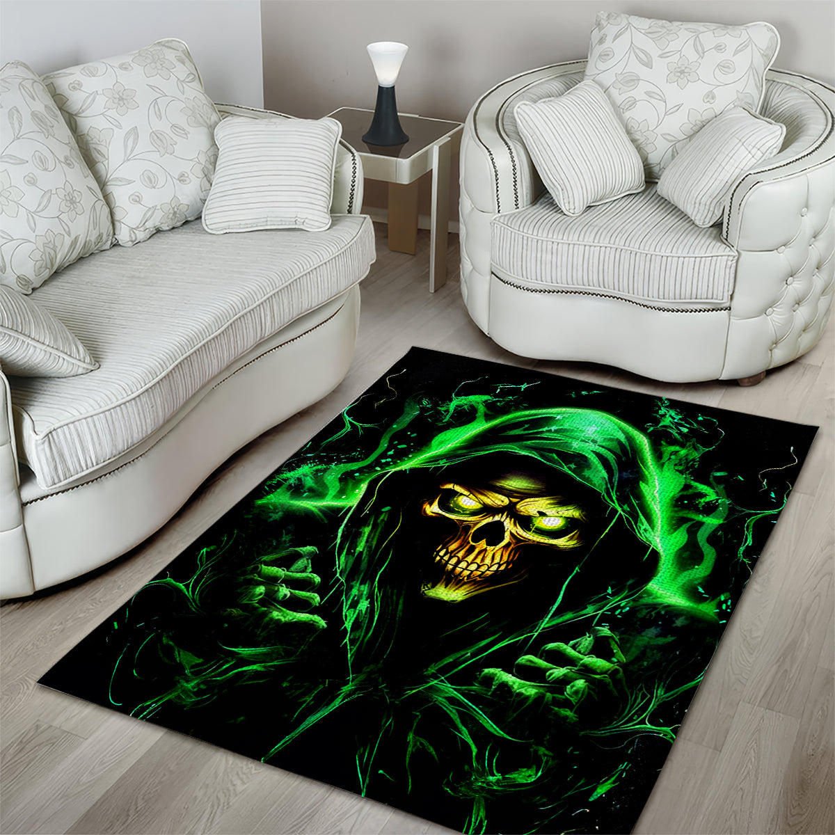 Flame Skull Area Rug Of Course I'm Going To Hell I'm Just Here To Pick You Up - Wonder Print Shop