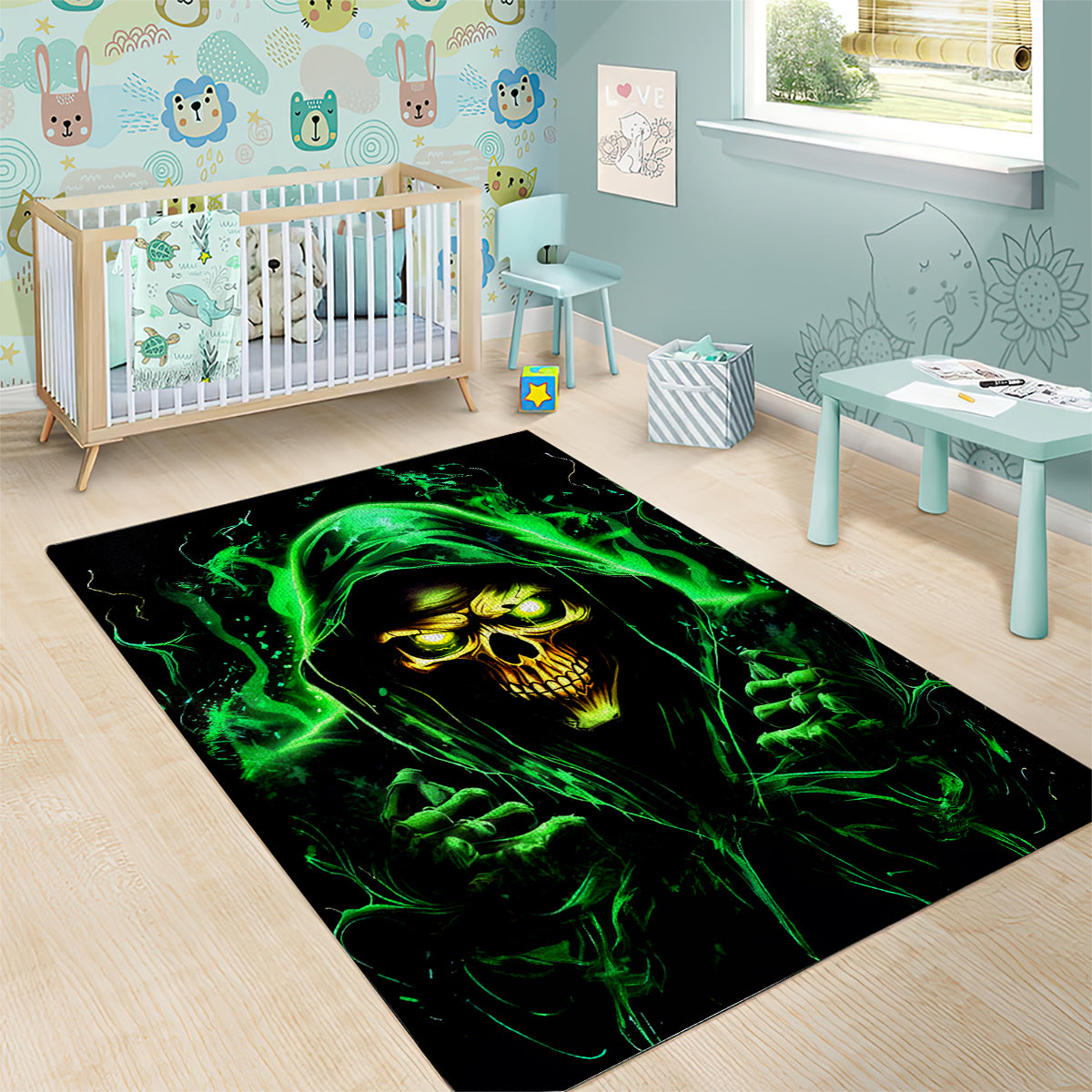 Flame Skull Area Rug Of Course I'm Going To Hell I'm Just Here To Pick You Up - Wonder Print Shop