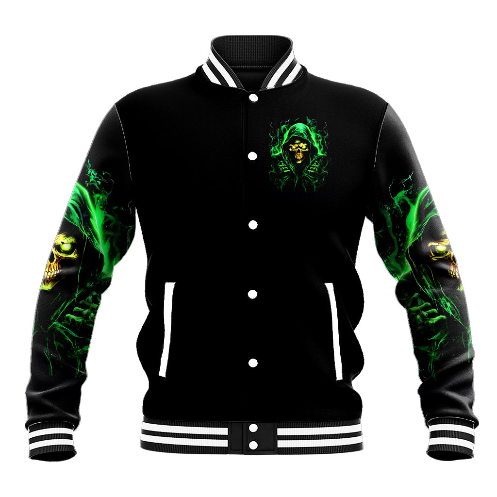 Flame Skull Baseball Jacket Of Course I'm Going To Hell I'm Just Here To Pick You Up - Wonder Print Shop