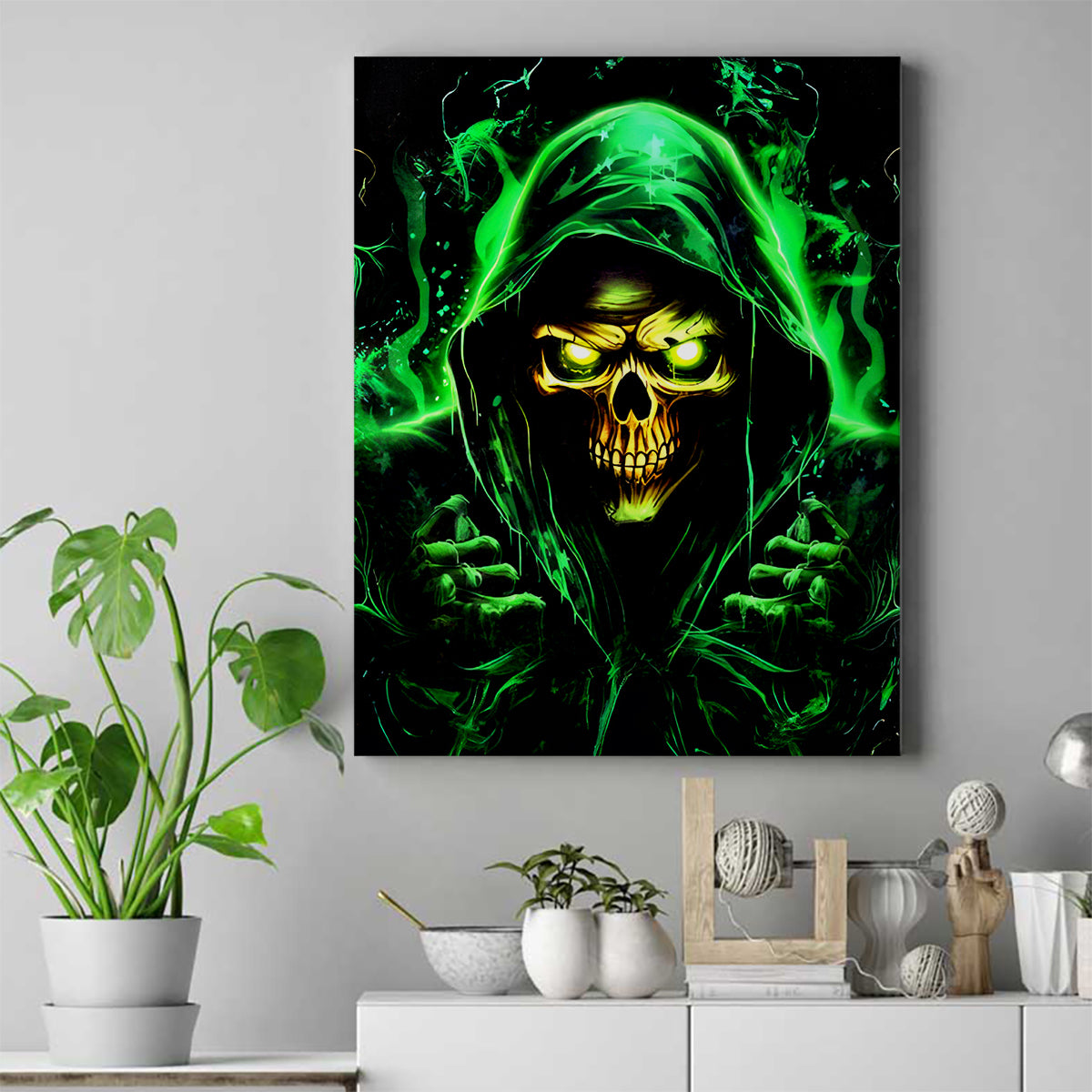 Flame Skull Canvas Wall Art Of Course I'm Going To Hell I'm Just Here To Pick You Up - Wonder Print Shop