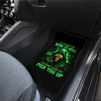 Flame Skull Car Mats Of Course I'm Going To Hell I'm Just Here To Pick You Up - Wonder Print Shop