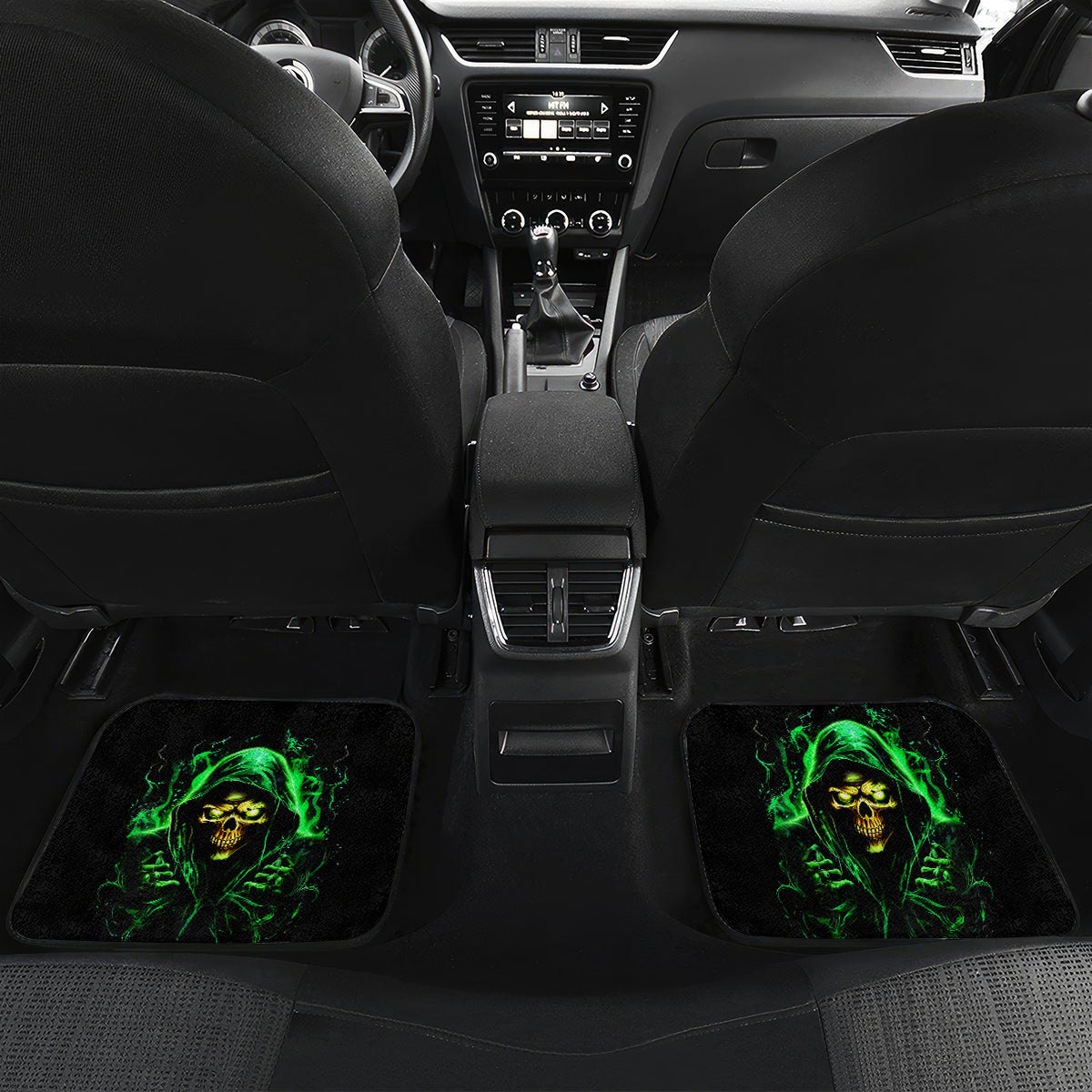 Flame Skull Car Mats Of Course I'm Going To Hell I'm Just Here To Pick You Up - Wonder Print Shop