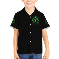 Flame Skull Family Matching Off Shoulder Long Sleeve Dress and Hawaiian Shirt Of Course I'm Going To Hell I'm Just Here To Pick You Up - Wonder Print Shop