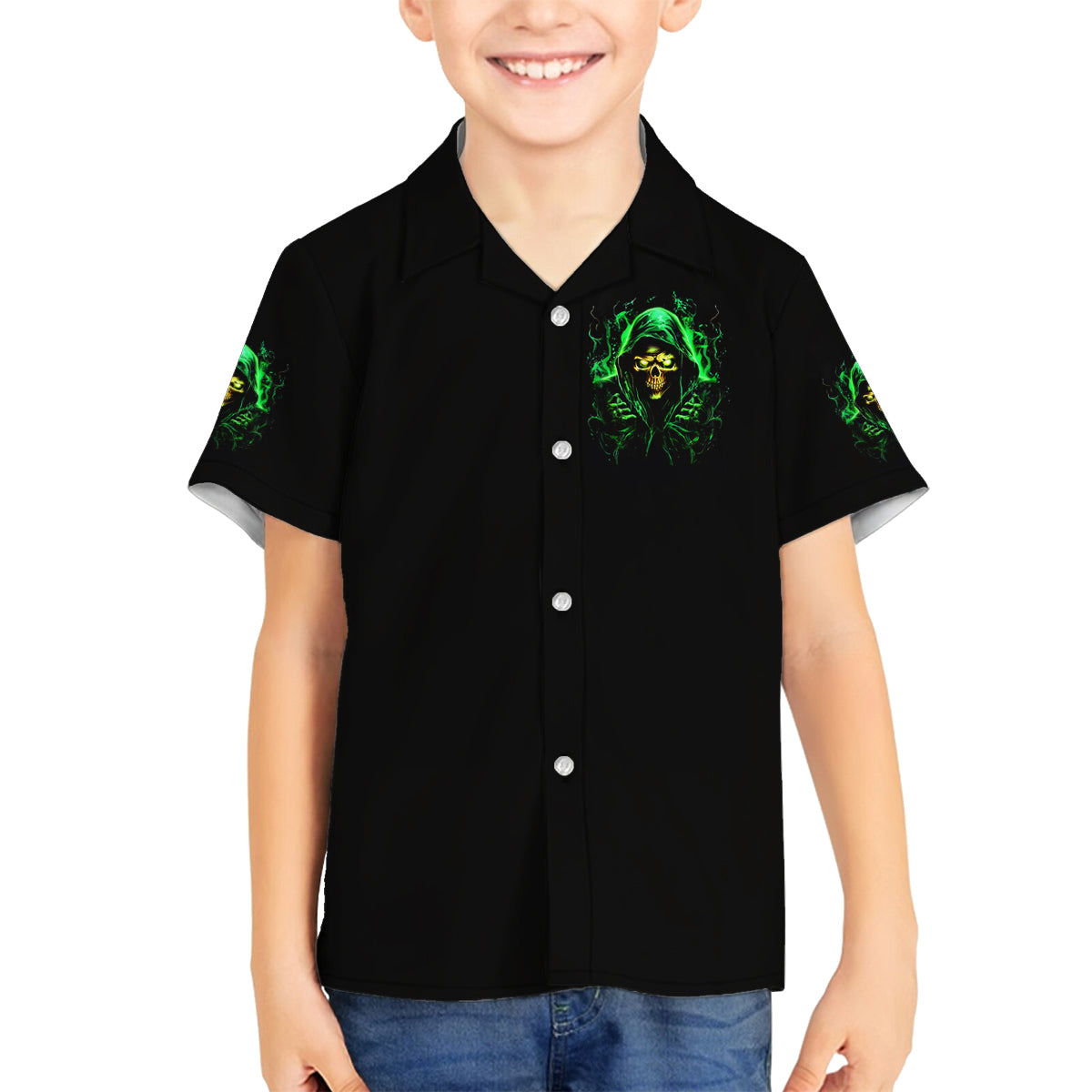 Flame Skull Family Matching Off Shoulder Maxi Dress and Hawaiian Shirt Of Course I'm Going To Hell I'm Just Here To Pick You Up - Wonder Print Shop