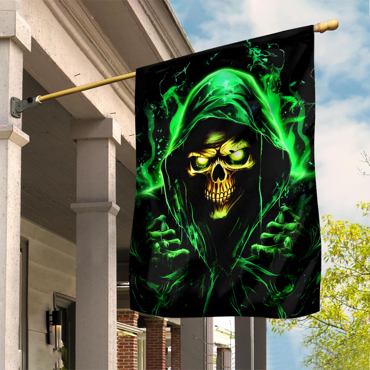 Flame Skull Garden Flag Of Course I'm Going To Hell I'm Just Here To Pick You Up - Wonder Print Shop