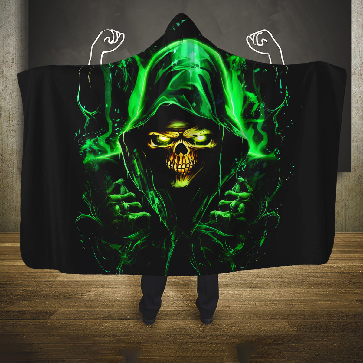 Flame Skull Hooded Blanket Of Course I'm Going To Hell I'm Just Here To Pick You Up