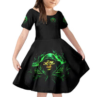 Flame Skull Kid Short Sleeve Dress Of Course I'm Going To Hell I'm Just Here To Pick You Up - Wonder Print Shop