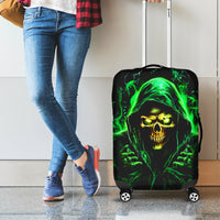 Flame Skull Luggage Cover Of Course I'm Going To Hell I'm Just Here To Pick You Up - Wonder Print Shop