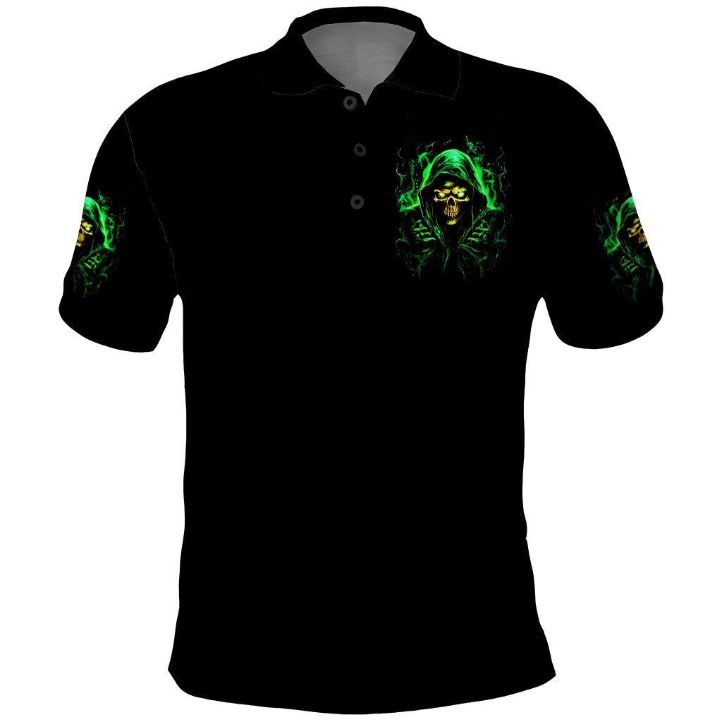 Flame Skull Polo Shirt Of Course I'm Going To Hell I'm Just Here To Pick You Up - Wonder Print Shop