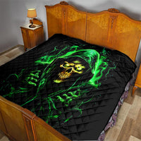 Flame Skull Quilt Of Course I'm Going To Hell I'm Just Here To Pick You Up - Wonder Print Shop