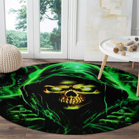 Flame Skull Round Carpet Of Course I'm Going To Hell I'm Just Here To Pick You Up