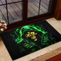 Flame Skull Rubber Doormat Of Course I'm Going To Hell I'm Just Here To Pick You Up - Wonder Print Shop