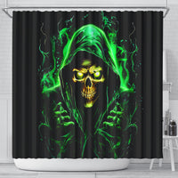 Flame Skull Shower Curtain Of Course I'm Going To Hell I'm Just Here To Pick You Up
