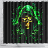 Flame Skull Shower Curtain Of Course I'm Going To Hell I'm Just Here To Pick You Up