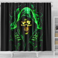 Flame Skull Shower Curtain Of Course I'm Going To Hell I'm Just Here To Pick You Up
