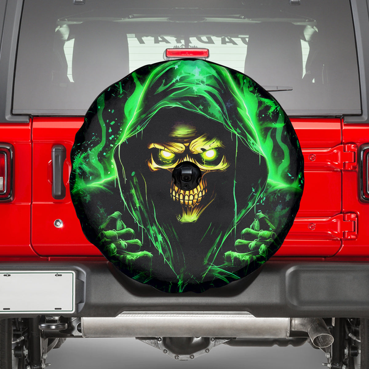 Flame Skull Spare Tire Cover Of Course I'm Going To Hell I'm Just Here To Pick You Up - Wonder Print Shop
