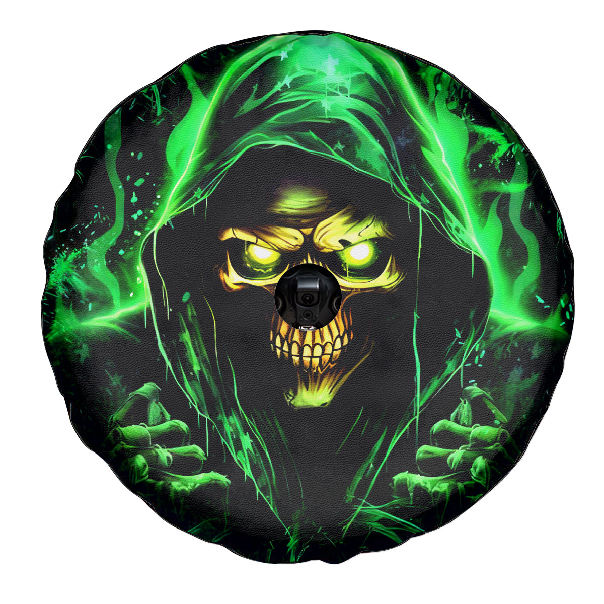 Flame Skull Spare Tire Cover Of Course I'm Going To Hell I'm Just Here To Pick You Up - Wonder Print Shop