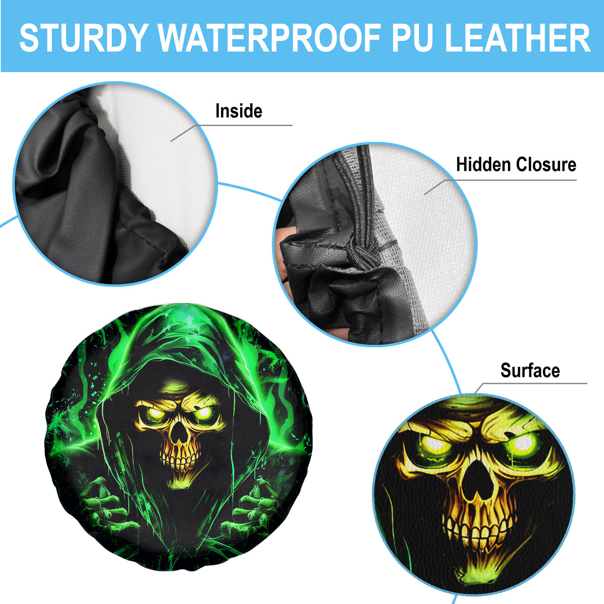 Flame Skull Spare Tire Cover Of Course I'm Going To Hell I'm Just Here To Pick You Up - Wonder Print Shop