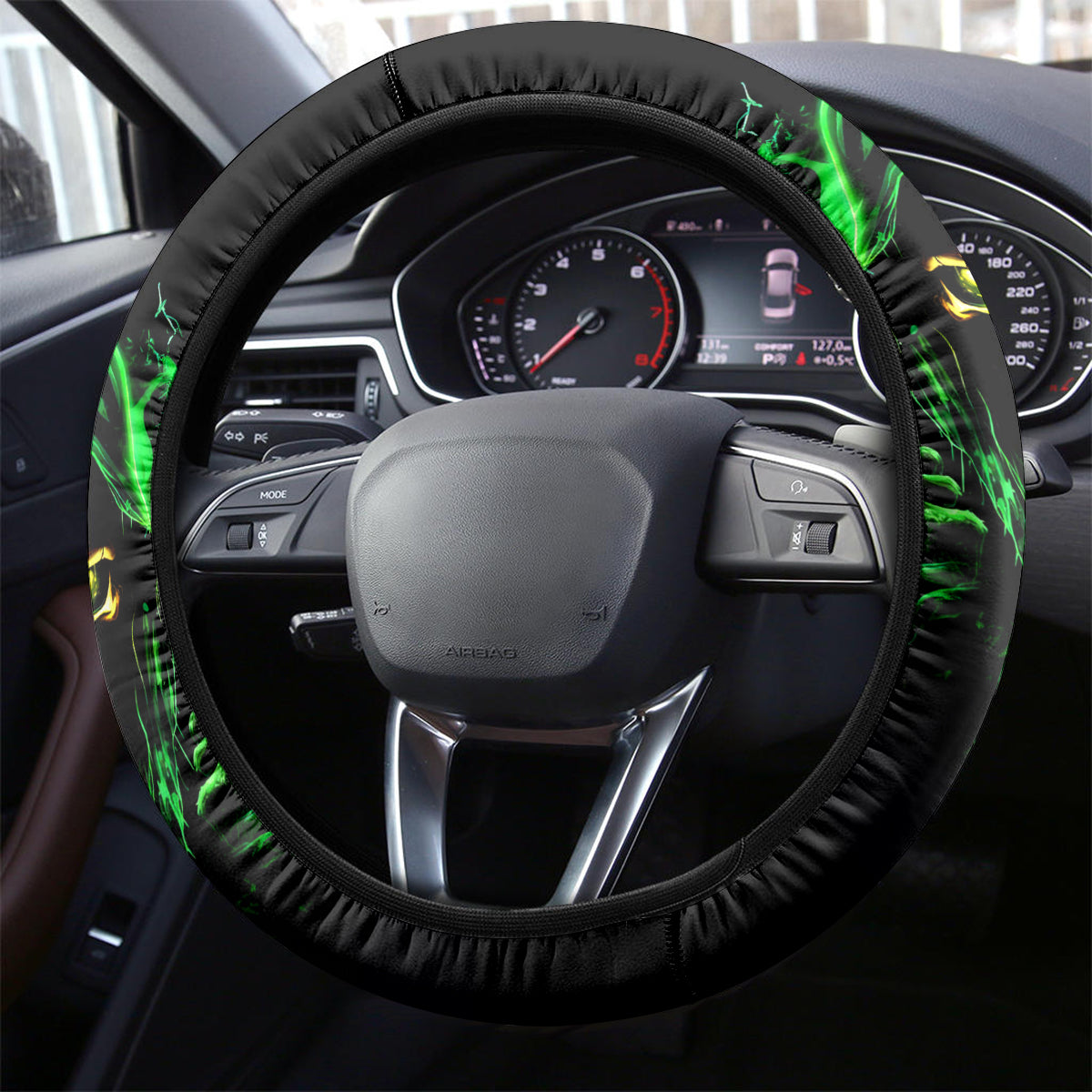 Flame Skull Steering Wheel Cover Of Course I'm Going To Hell I'm Just Here To Pick You Up - Wonder Print Shop