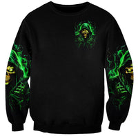 Flame Skull Sweatshirt Of Course I'm Going To Hell I'm Just Here To Pick You Up - Wonder Print Shop