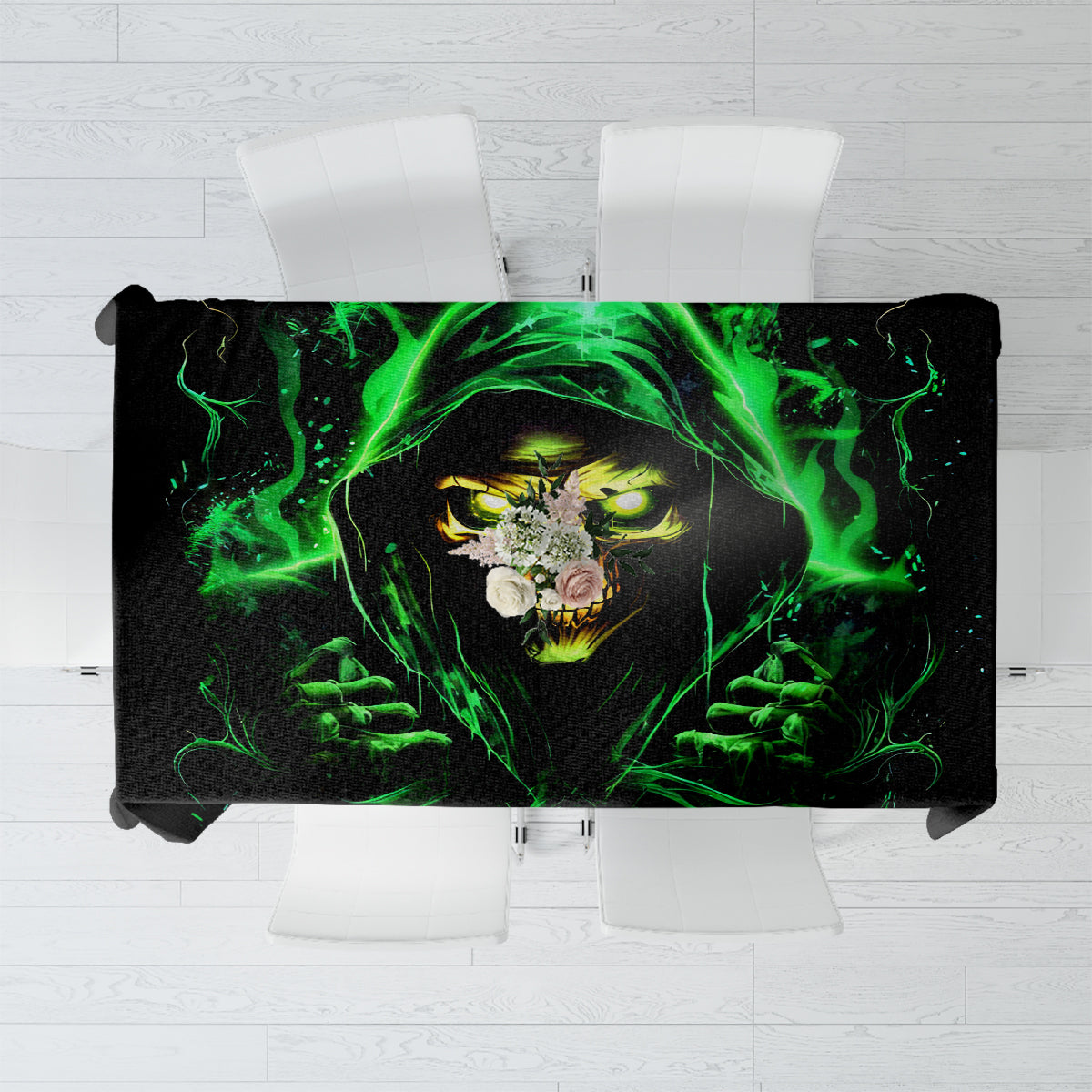 Flame Skull Tablecloth Of Course I'm Going To Hell I'm Just Here To Pick You Up - Wonder Print Shop