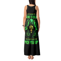 Flame Skull Tank Maxi Dress Of Course I'm Going To Hell I'm Just Here To Pick You Up - Wonder Print Shop