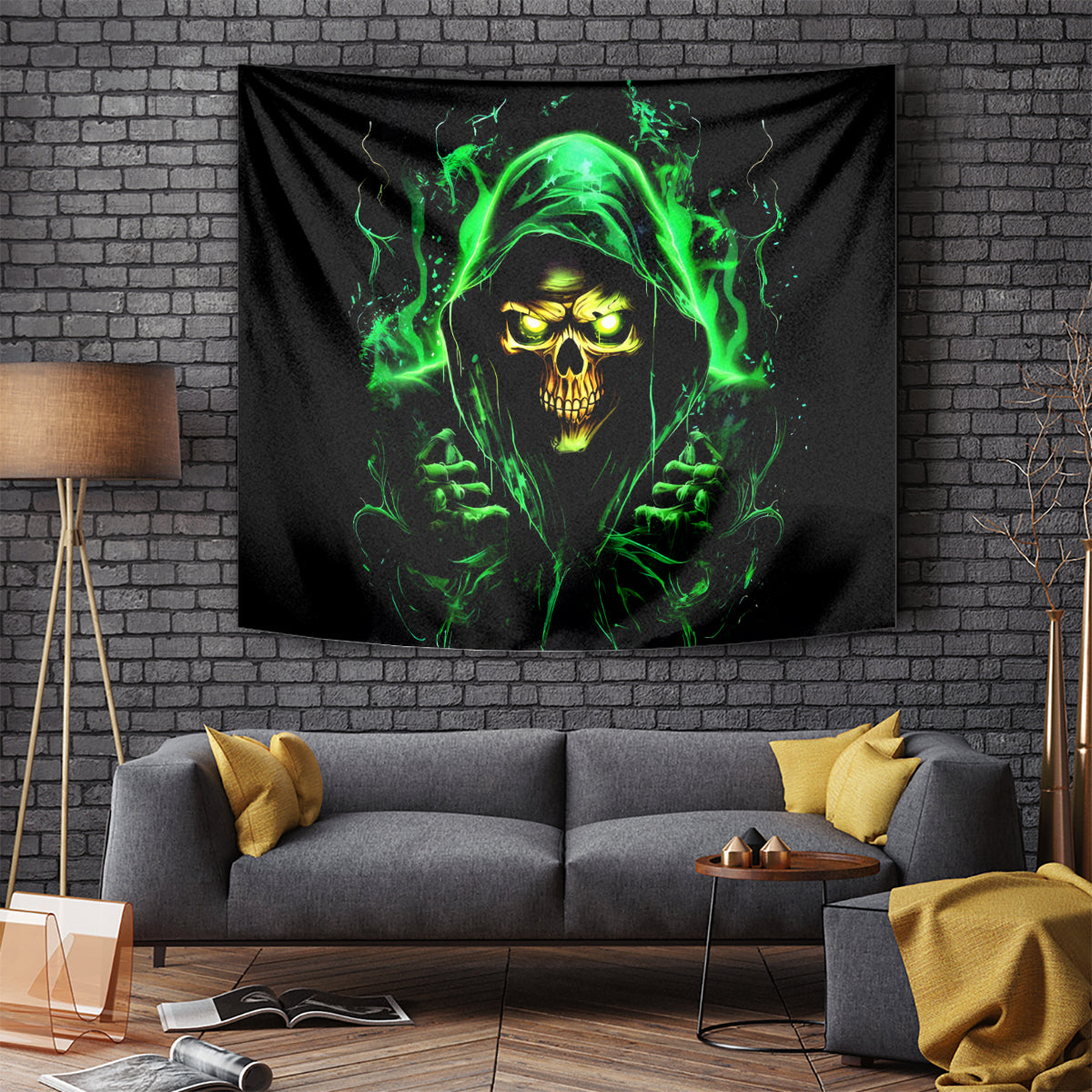 Flame Skull Tapestry Of Course I'm Going To Hell I'm Just Here To Pick You Up - Wonder Print Shop