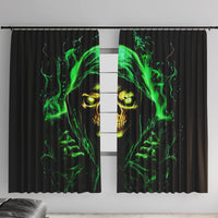 Flame Skull Window Curtain Of Course I'm Going To Hell I'm Just Here To Pick You Up - Wonder Print Shop