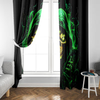 Flame Skull Window Curtain Of Course I'm Going To Hell I'm Just Here To Pick You Up - Wonder Print Shop