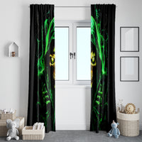 Flame Skull Window Curtain Of Course I'm Going To Hell I'm Just Here To Pick You Up - Wonder Print Shop