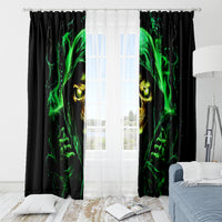 Flame Skull Window Curtain Of Course I'm Going To Hell I'm Just Here To Pick You Up - Wonder Print Shop