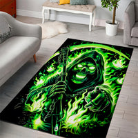 Flame Reaper Skull Area Rug Stop Asking Why I'm An Asshole I Don't Ask Why You So Stupid - Wonder Print Shop